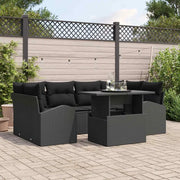 Set Divano da Giardino 7 pcs Nero Rattan in Polipropilene 3357316