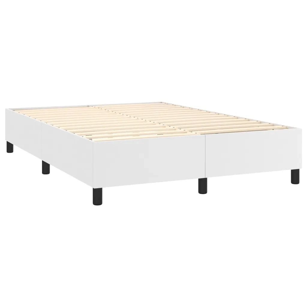 Giroletto Molle con Materasso e LED Bianco 140x190cm Similpelle 3139380