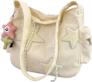 Borsa a Spalla Retro - Tas da Spalla a Croce - Per Scuola, Lavoro e Viaggi - Beige