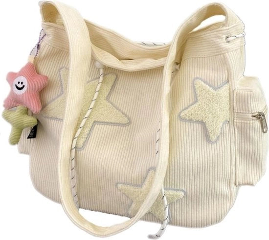 Borsa a Spalla Retro - Tas da Spalla a Croce - Per Scuola, Lavoro e Viaggi - Beige