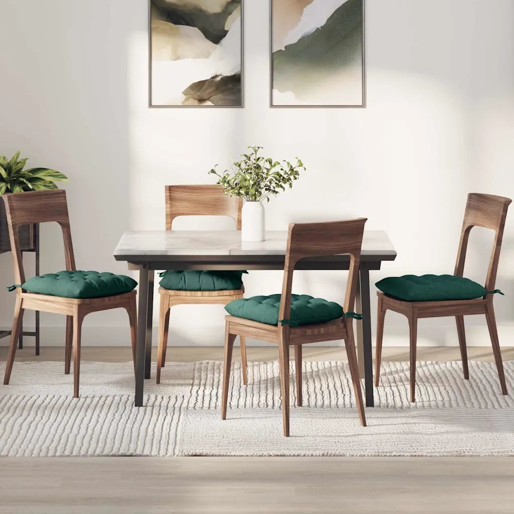 Cuscini per Seduta 4 pcs Verde Scuro 40 x 40 x 6 cm Tessuto 42015151