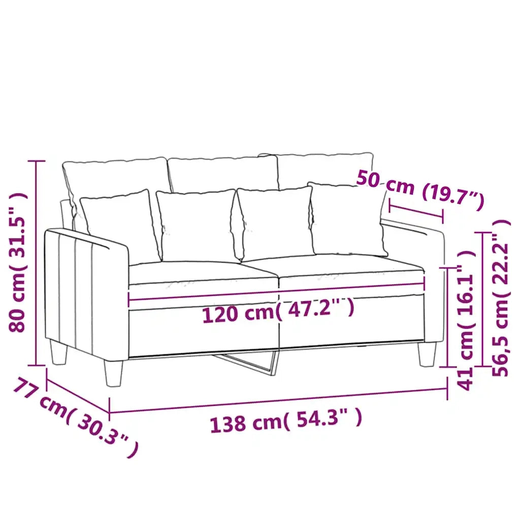 Divano | Divano da soggiorno | Sofa a 2 Posti Rosa 120 cm in Velluto