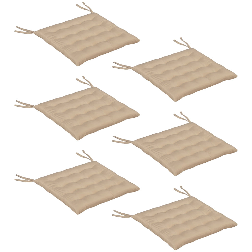 Set 6 Cuscini per Sedie ¨C Xylo ¨C Imbottiti con Lacci 40x40 cm Cachi