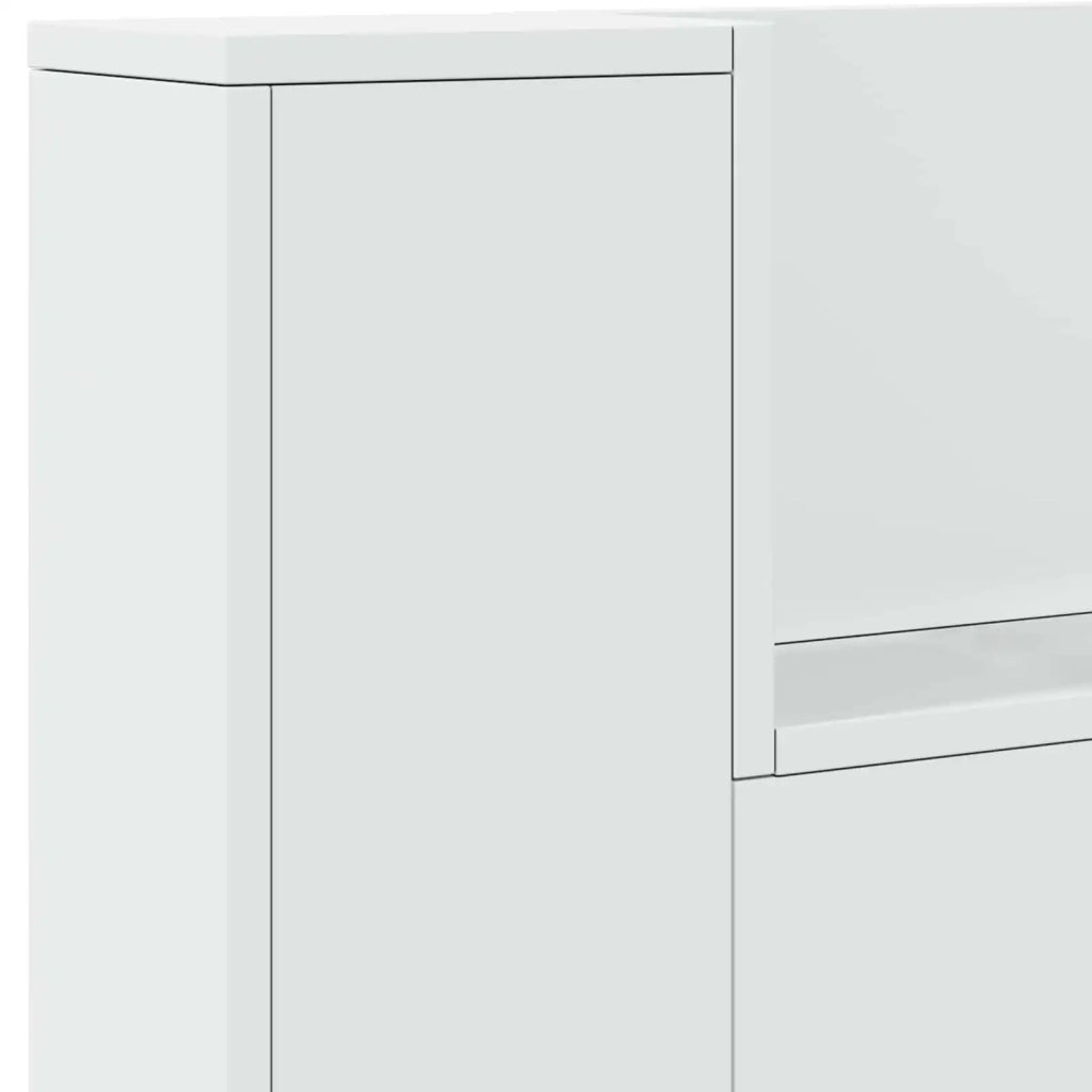 Testiera | Testata con Mobile e LED Bianco 140 x 16,5 x 103,5 cm