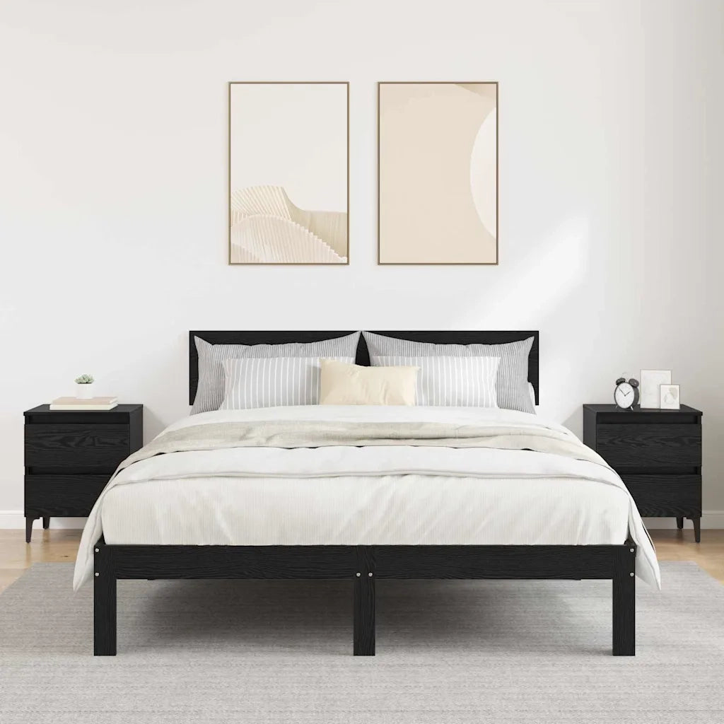 Set di 2 Comodini | Armadio da Notte | Mobiletto da notte Rovere nero 40 x 35 x 50 cm
