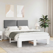 Letto con Testiera Rivestita-Struttura Letto con Testiera Grigio chiaro 140 x 190 cm 897339