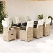 Set da Bistrò da Giardino 9 pz con Cuscini Beige in Polyrattan 3277299
