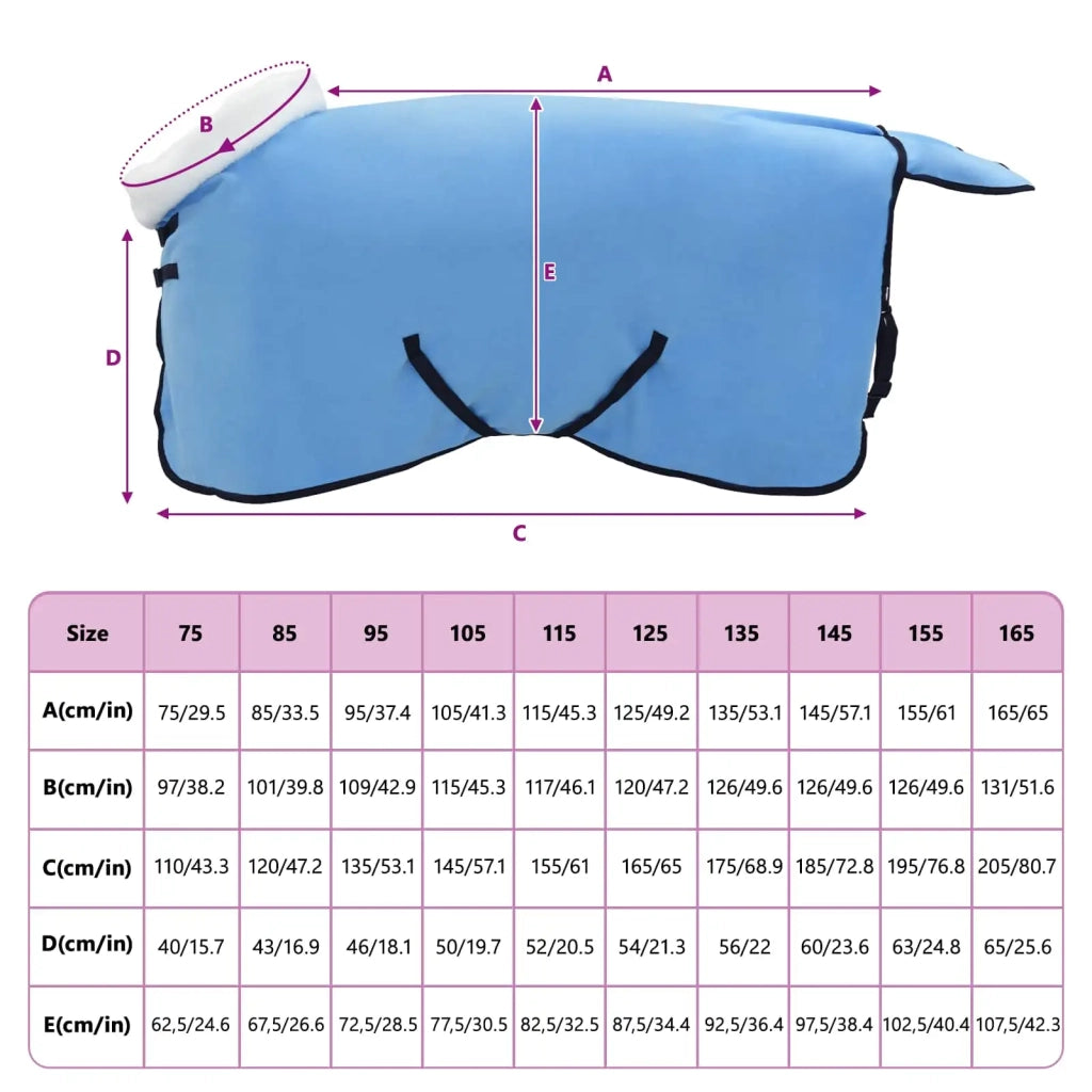 Coperta per Cavalli Aqua Completo 95 cm Felpa in pile