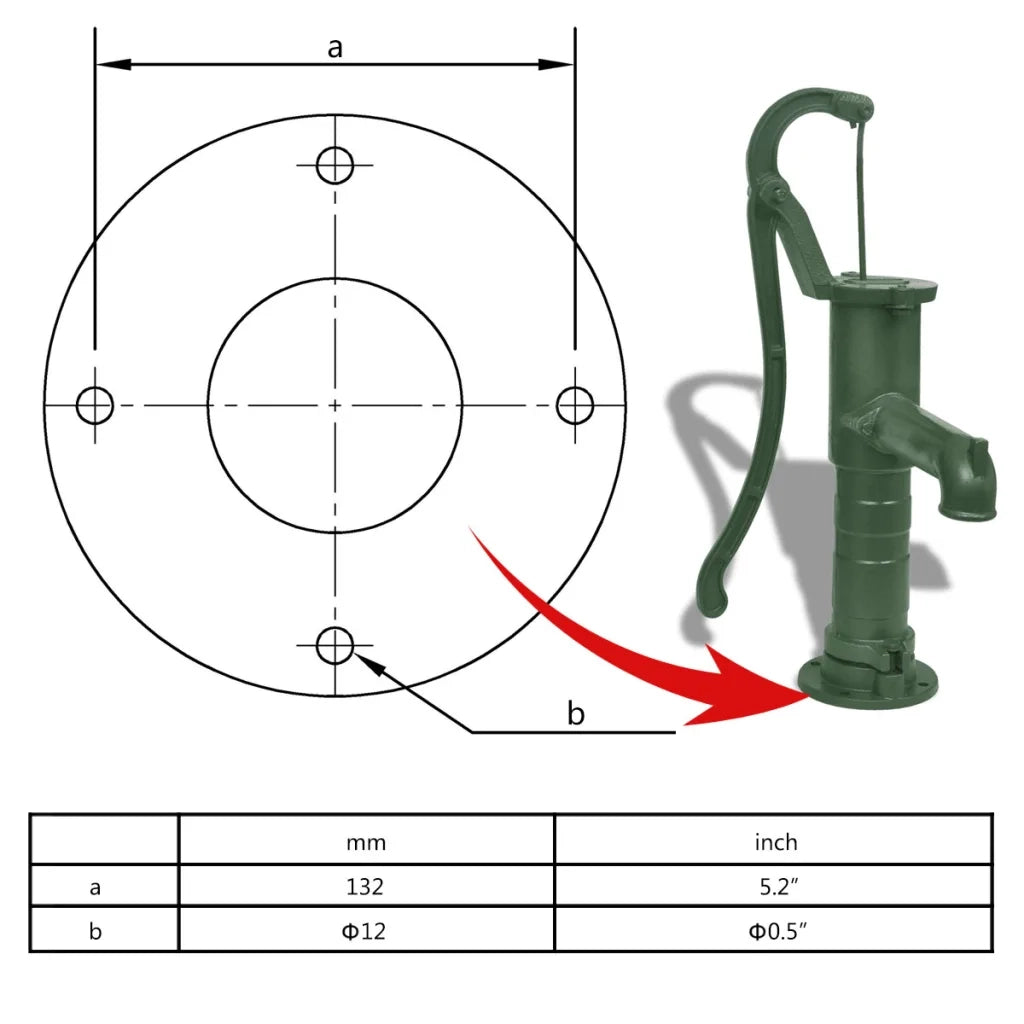 Pompa d'Acqua con Supporto per Giardino in Ghisa CFW7383856