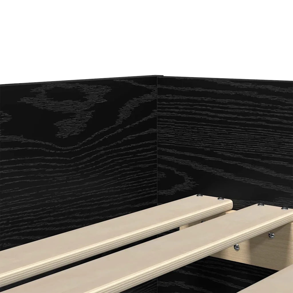 Struttura del letto-Giroletto Rovere Nero 90 x 200 cm Pino massello