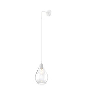 Applique Contemporanea Drop 2.0 Metallo Bianco Vetro Trasparente 1 Luce E27