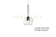 APPLIQUE OTTONE SAT. 1 LUCE PICCOLA VETRO TRASPARENTE 1155OS-A-TR