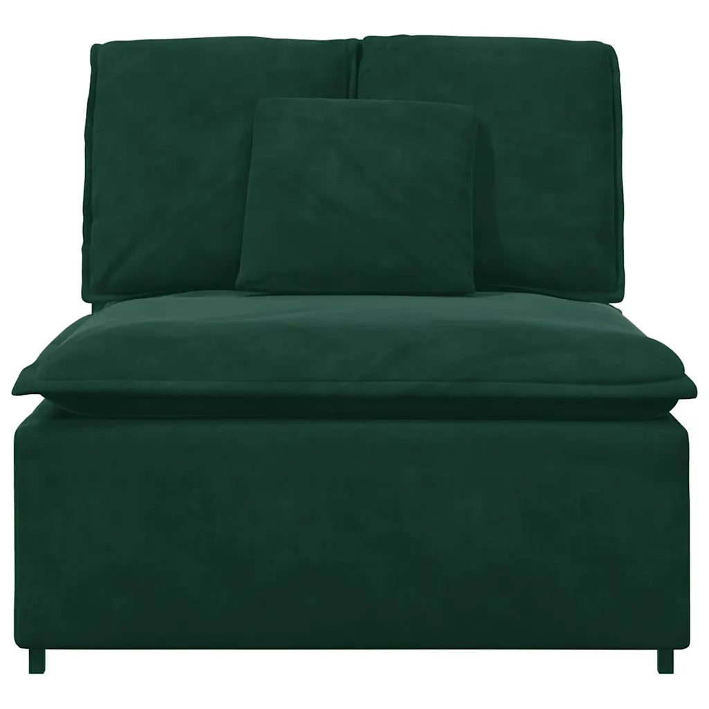 Modulo Centrale Divano Modulare con Cuscini Verde Scuro 100 cm 4104431