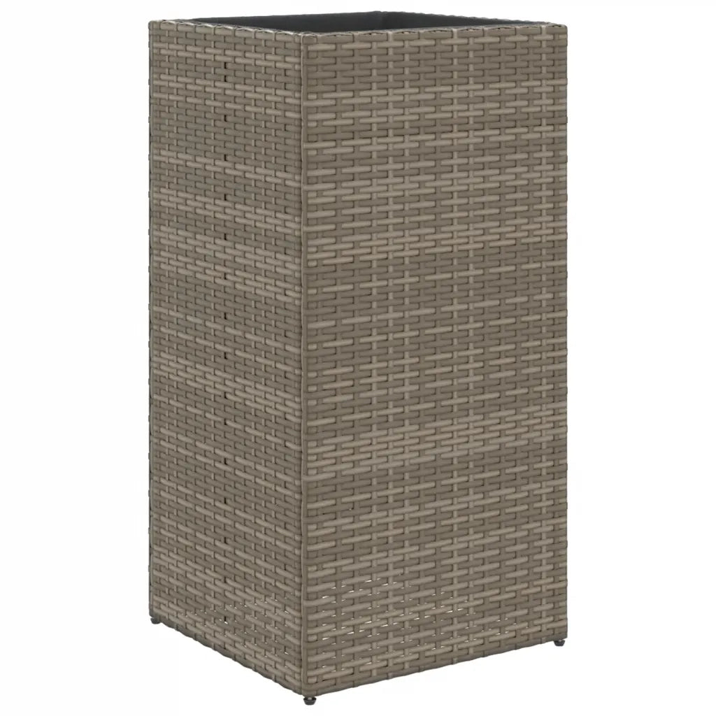 Fioriere da Giardino 2 pz Grigie 40x40x80 cm in Polyrattan