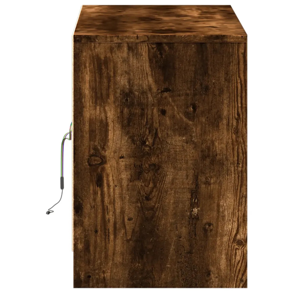 Mobile Porta TV con LED-Mobile per TV-Credenza TV Rovere Fumo 100x34x50 cm in Truciolato 683364