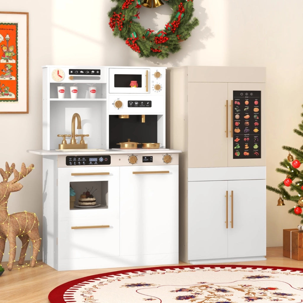 Set da cucina giocattolo combinazione frigorifero macchina da caff¨¨, Set da cucina giocattolo microonde fornello Bianco-Cucine giocattoli