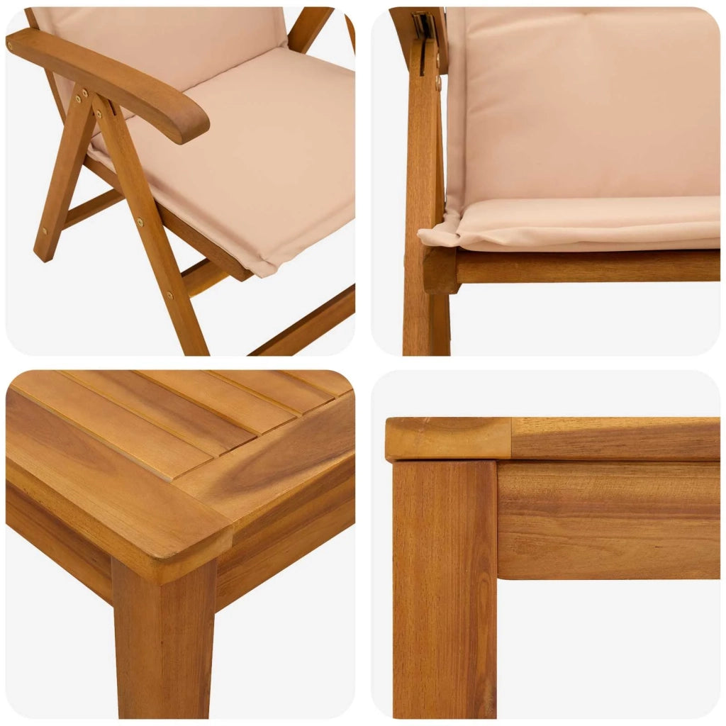 Set da pranzo da giardino 7 pezzi Naturale 3434574