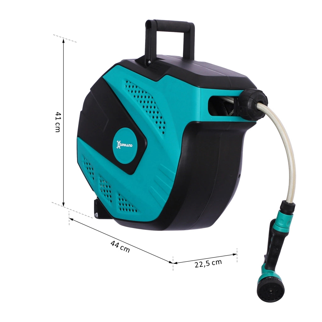Avvolgitubo da Parete Orientabile 180¡ã con Doccetta Multipla ¨C Xylo ¨C Verde e Nero 15m
