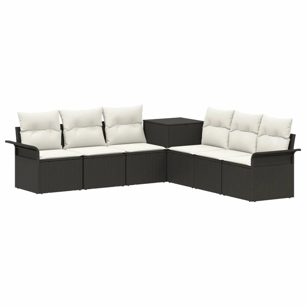 Set di divani 7 pz Nero e Bianco Crema 3448655