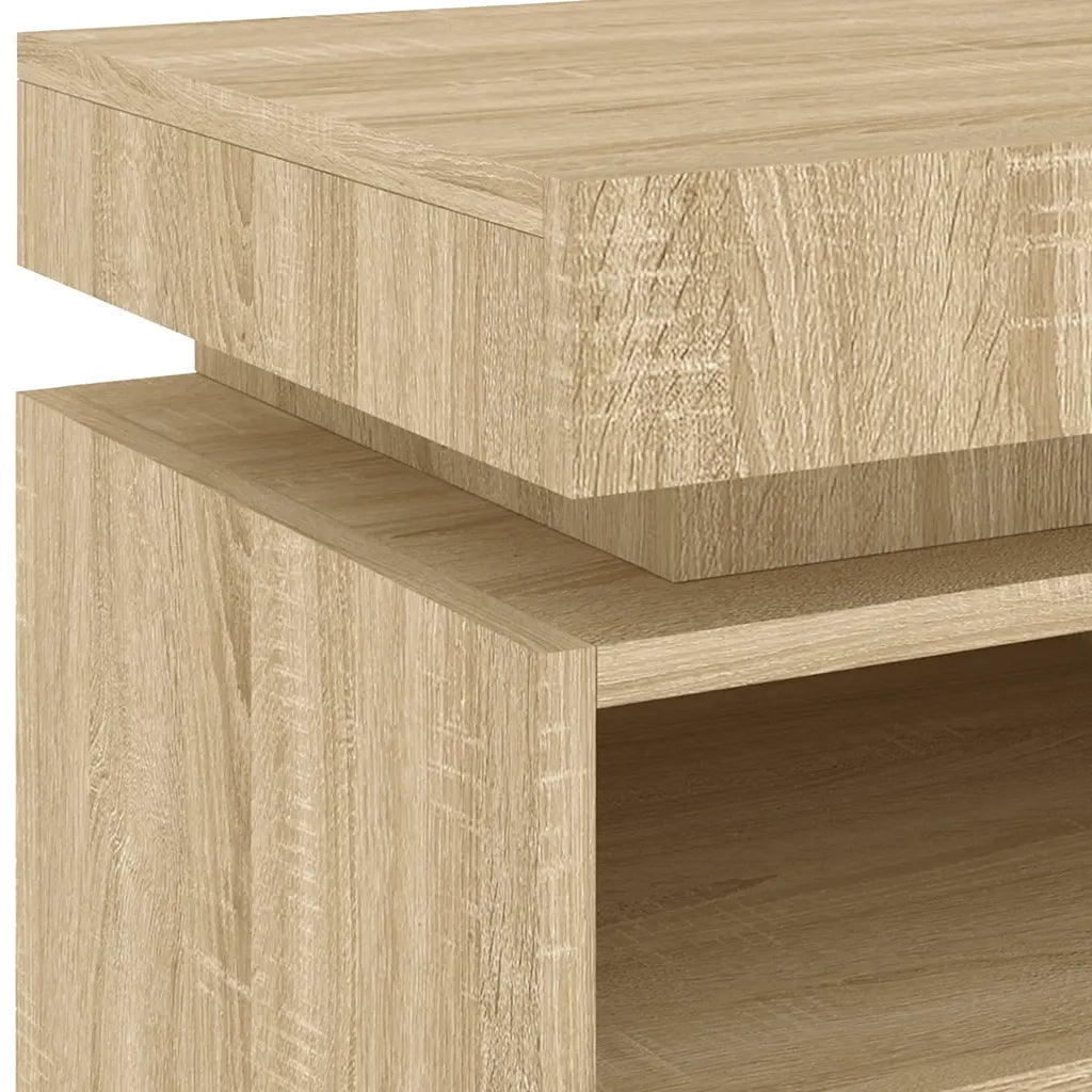 Comodino con Luci LED Rovere Sonoma 40x39x48,5 cm 836788