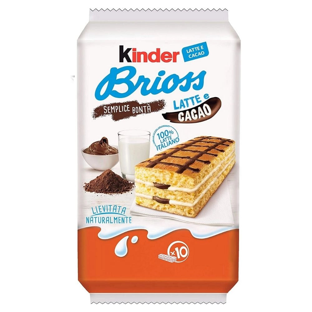 Ferrero kinder brioss al latte e cacao in confezione da 10 merendine 280 gr