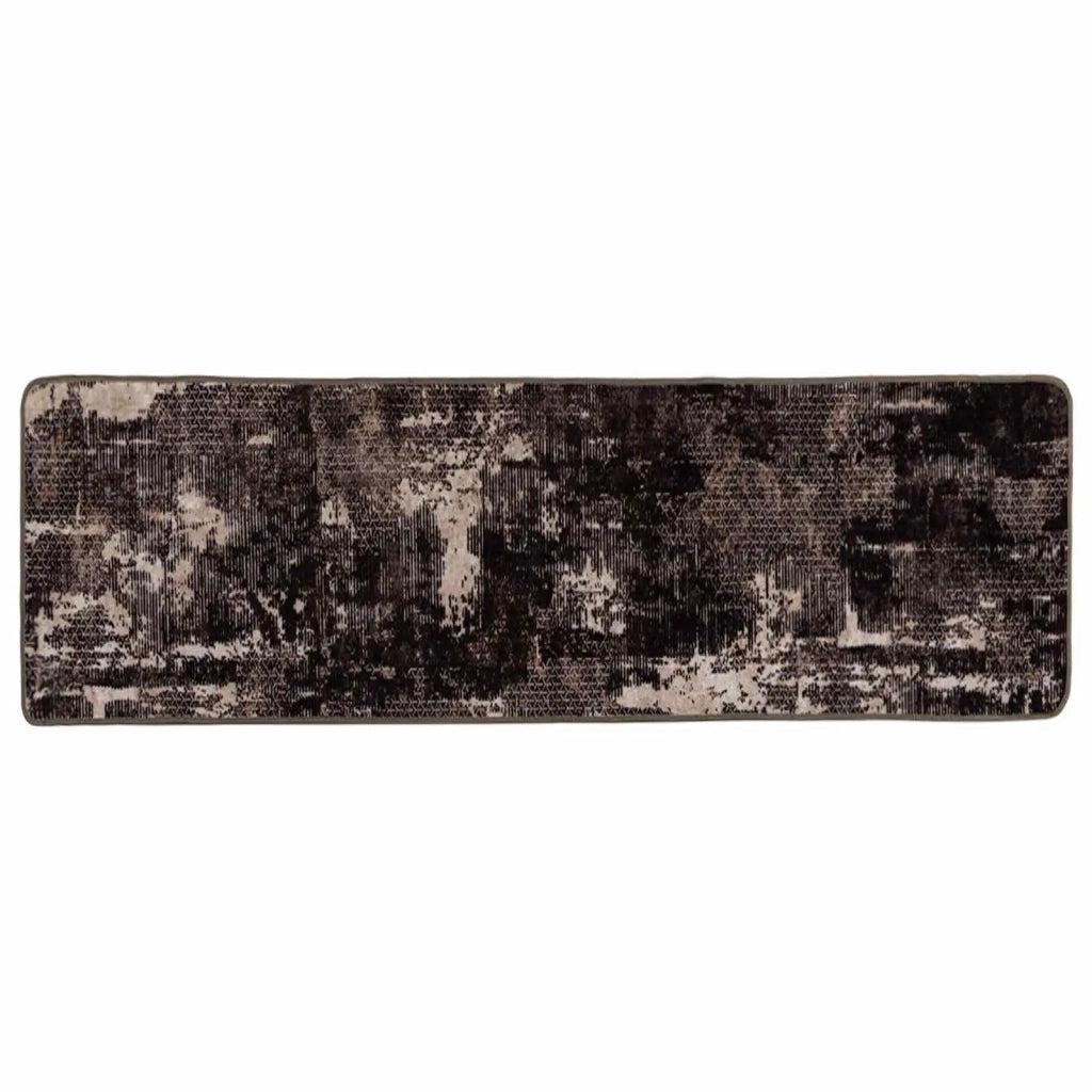 Runner in Moquette | Runner Tappeto MARSA Nero 50 x 150 cm Poliestere e PVC