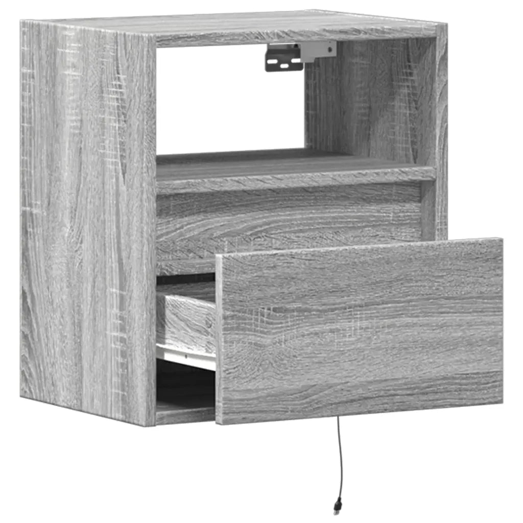 Mobile TV a Parete | Armadietto TV | Mobile Porta TV con Luci LED Grigio Sonoma 41x31x45 cm