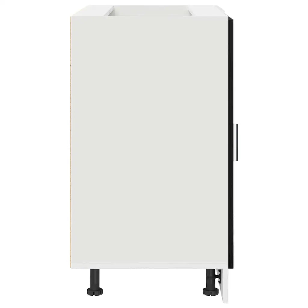 Mobile Base d'Angolo per Cucina con porta-Base da Cucina Riga Rovere nero