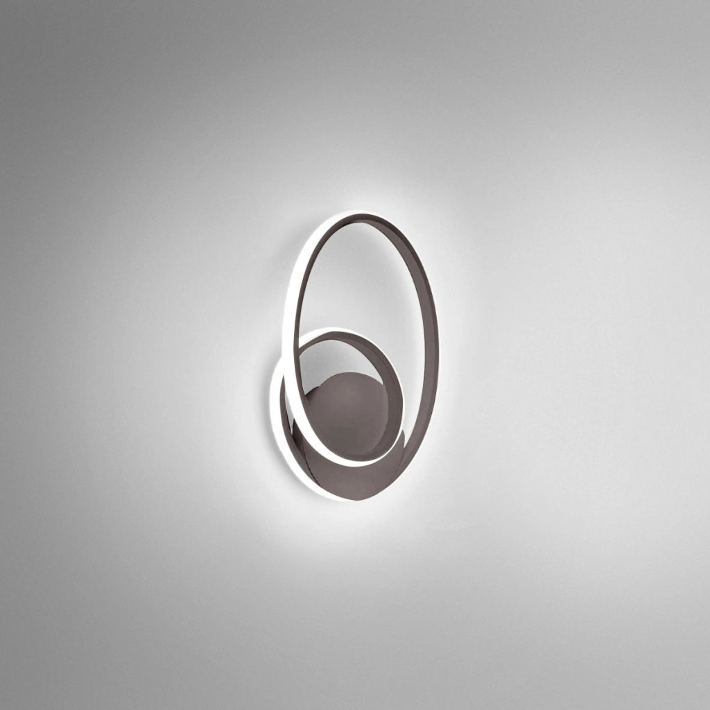 Lampada a parete Diva A Titanio - Applique LED 21W 3000K 1150lm in alluminio e silicone opale, Dimmerabile taglio di fase - Gealuce