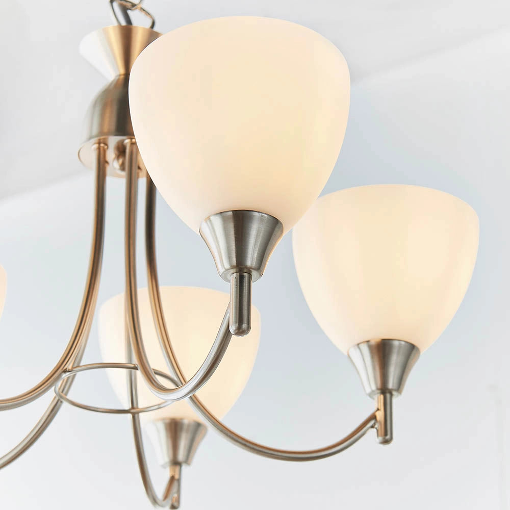 Lampadario classico Alton cromo satinato 5xE14 Endon