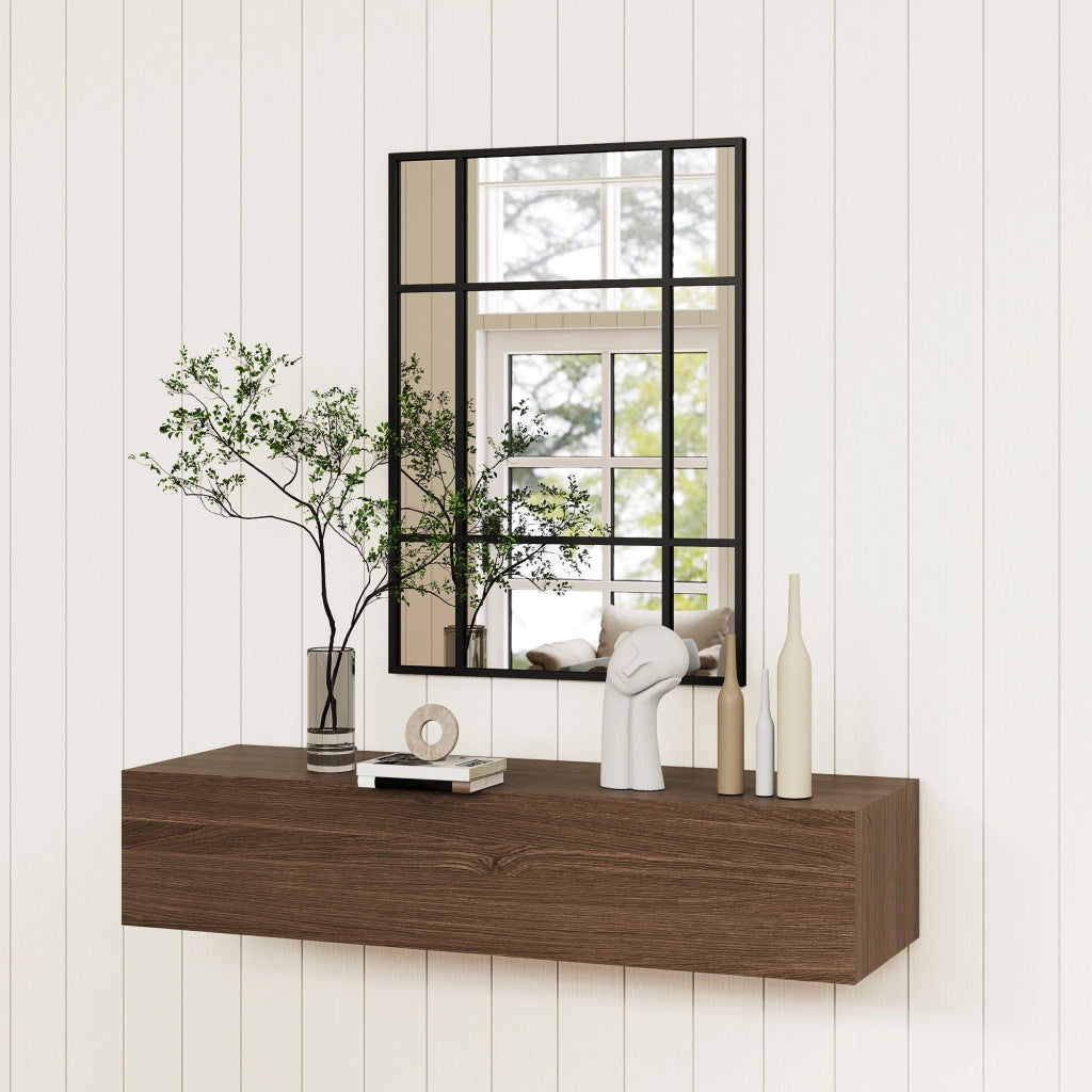 Specchio da Parete Rettangolare ¨C Xylo ¨C Cornice Metallo Nero 70x50 cm