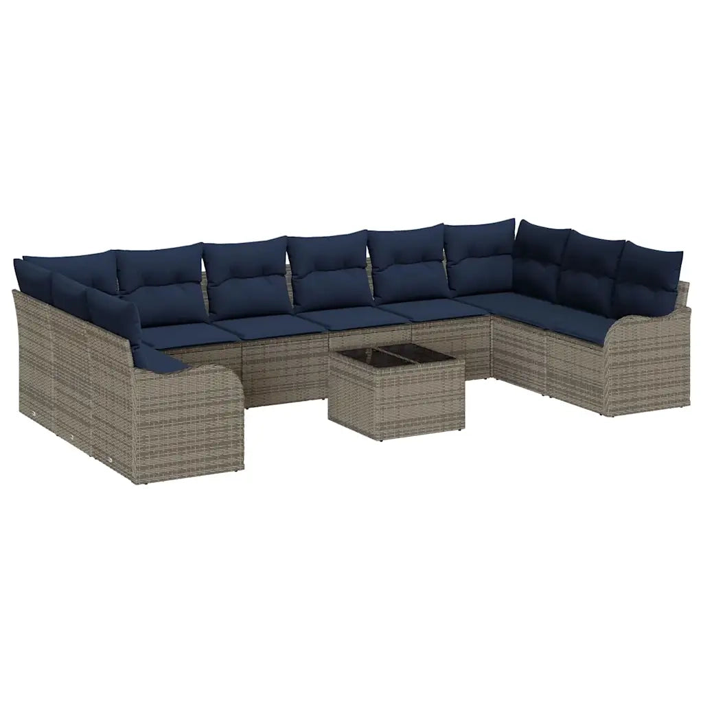 Set di divani 11 pz Grigio Poliestere 3345895