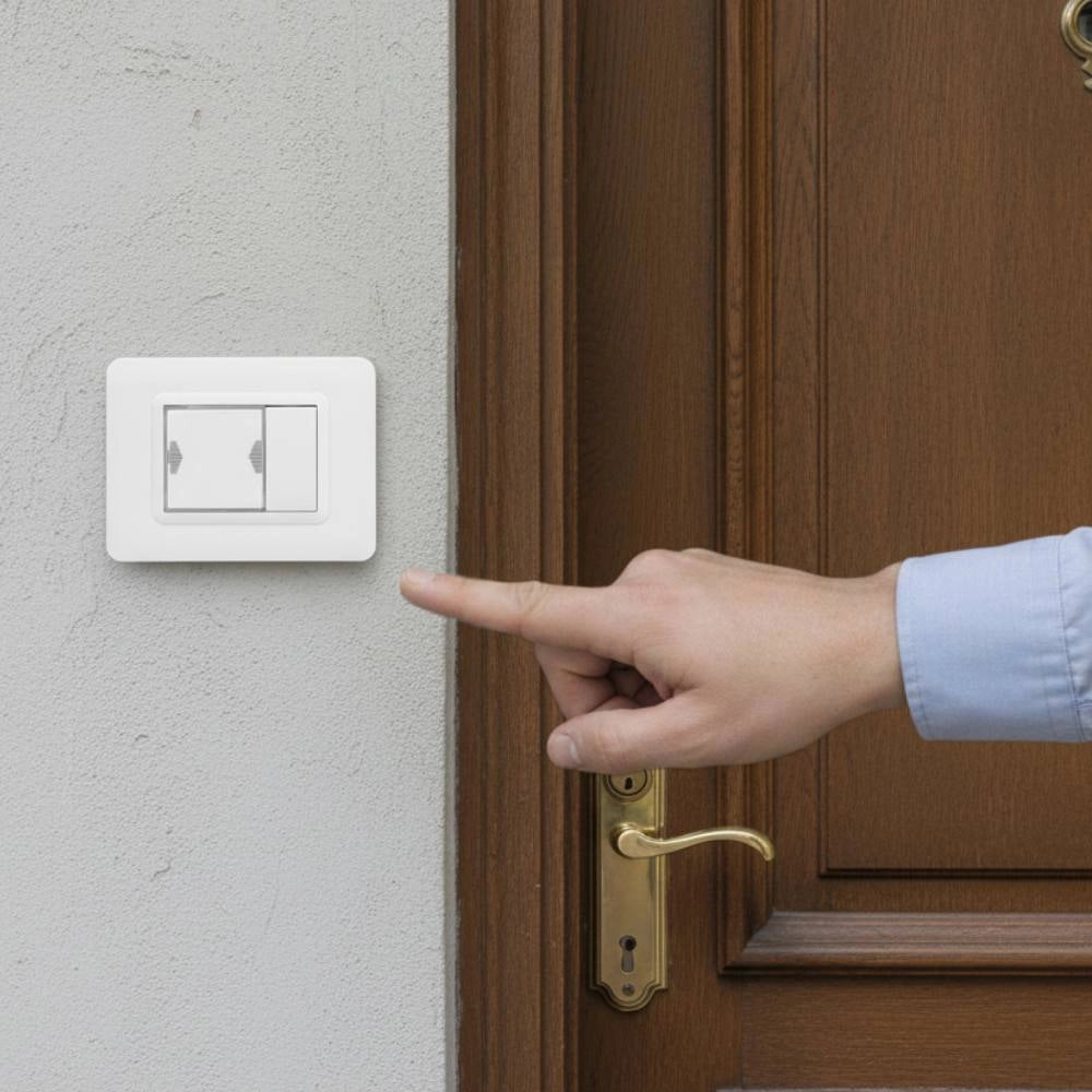 Pulsante ave domus s44 10a bianco con targhetta illuminabile
