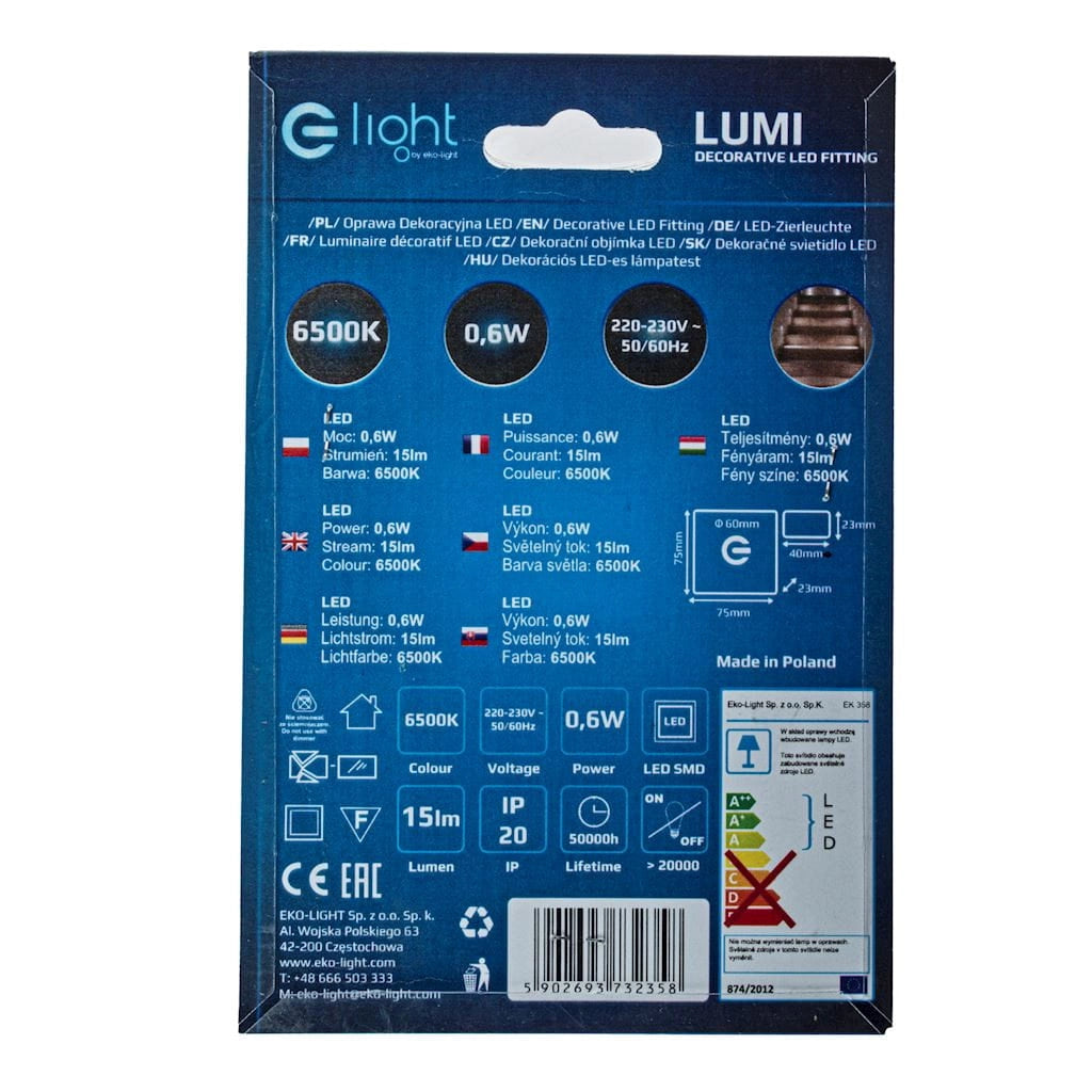 Lampada da scala LED Eko-Light LUMI EKS2358 0,6W 6500K