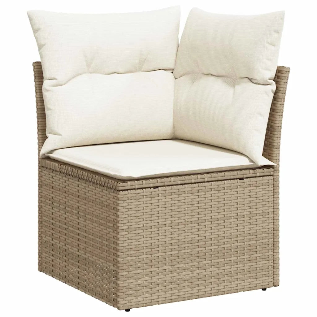 Set Divano da Giardino con cuscino 5 pcs Beige polyrattan