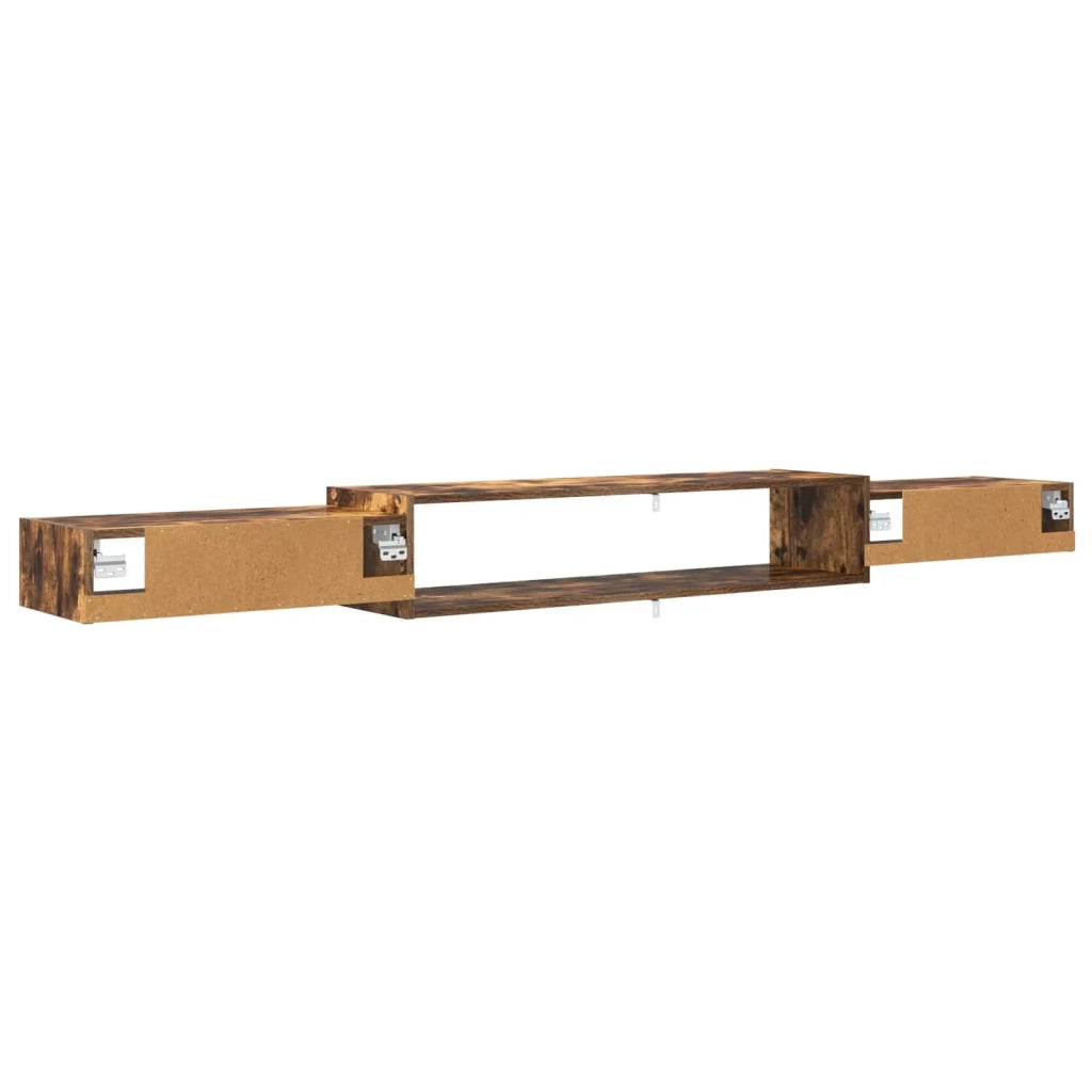 Mobile TV da Parete A parete-Credenza per TV sospesa Rovere Fumo 220 x 28 x 21 cm