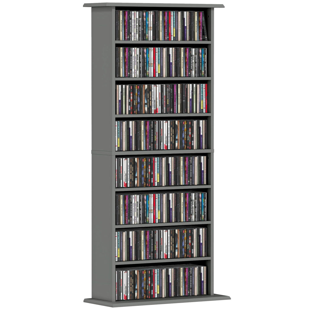 Libreria per CD DVD ¨C Xylo ¨C 8 scomparti 6 ripiani regolabili grigio