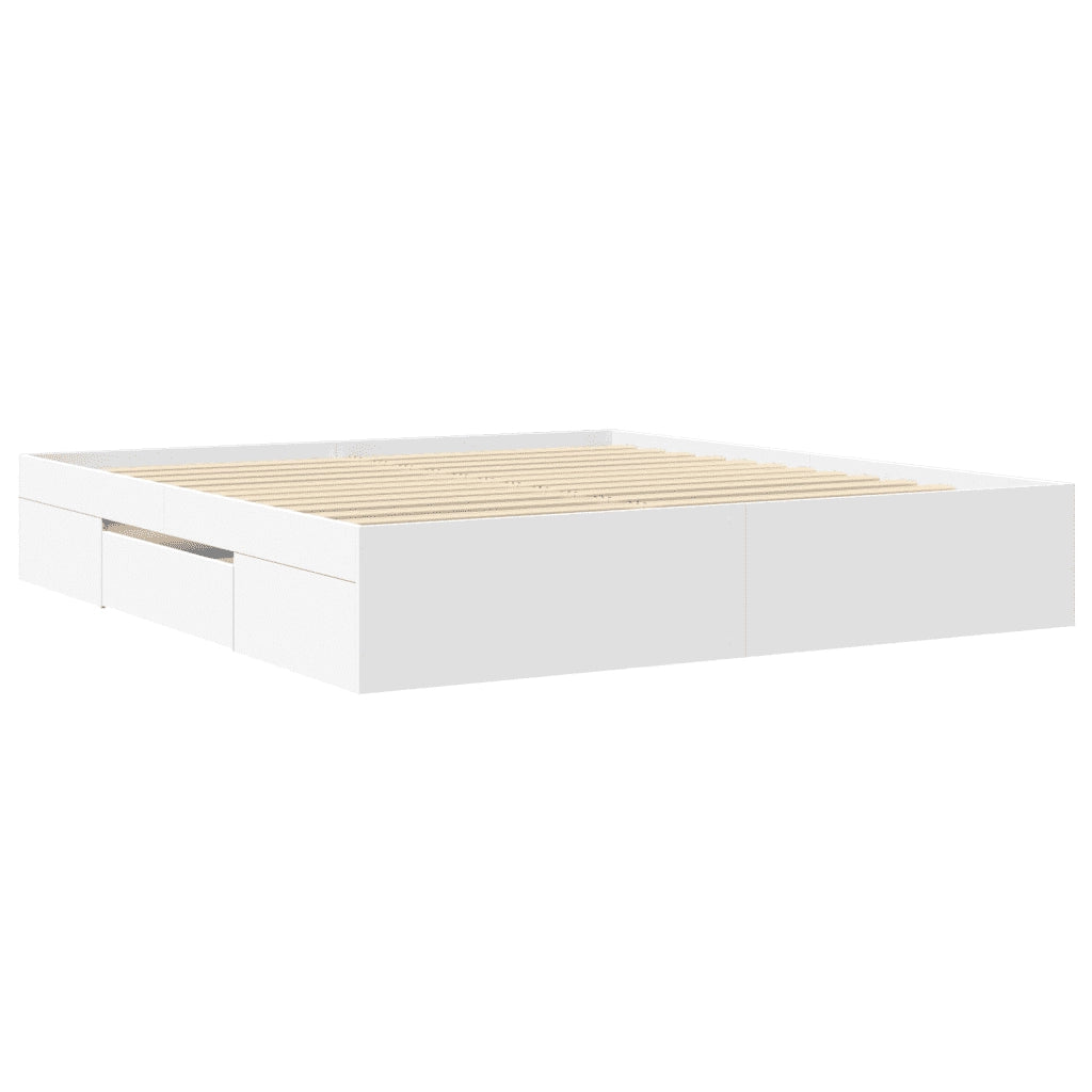 Letto matrimoniale | Letto per adulti | Giroletto senza Materasso Bianco 180x200 cm Legno Multistrato