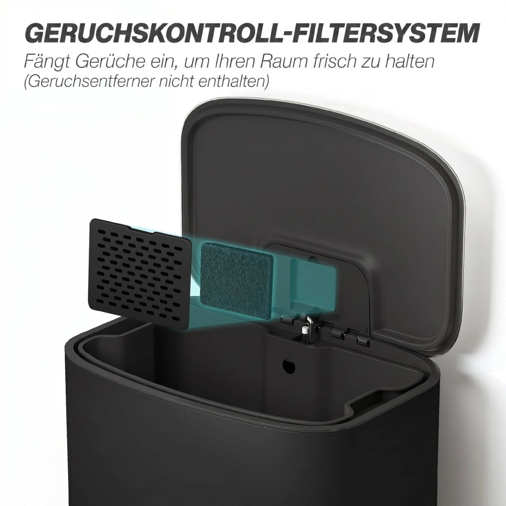 Cestino 50 litri con pedale e coperchio soft-close ¨C zephmum ¨C nero