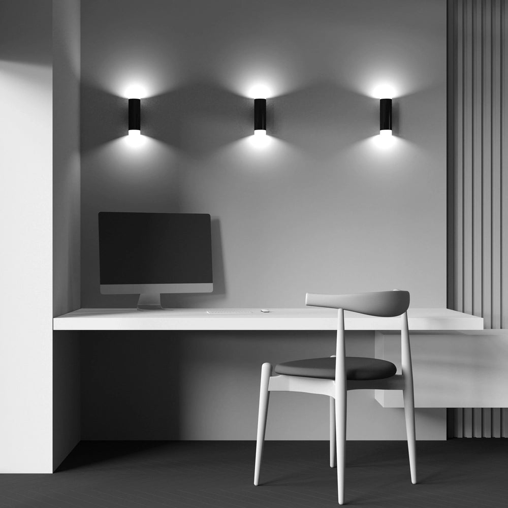Applique Da Parete Moderno Kilt Alluminio Nero Luce Led Integrato 10W