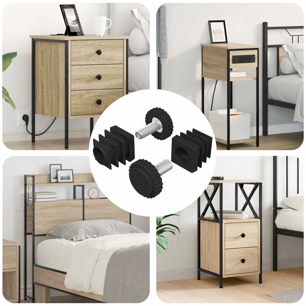 Livellatori per Mobili Regolabile 2 pcs Nero M6 PP 864853