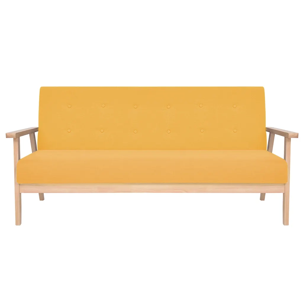 Divano | Divano da soggiorno | Sofa a 3 Posti in Tessuto Giallo