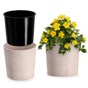 Vaso da fiori KADAX, supporto per fiori, 19 cm, per soggiorno, beige + inserto
