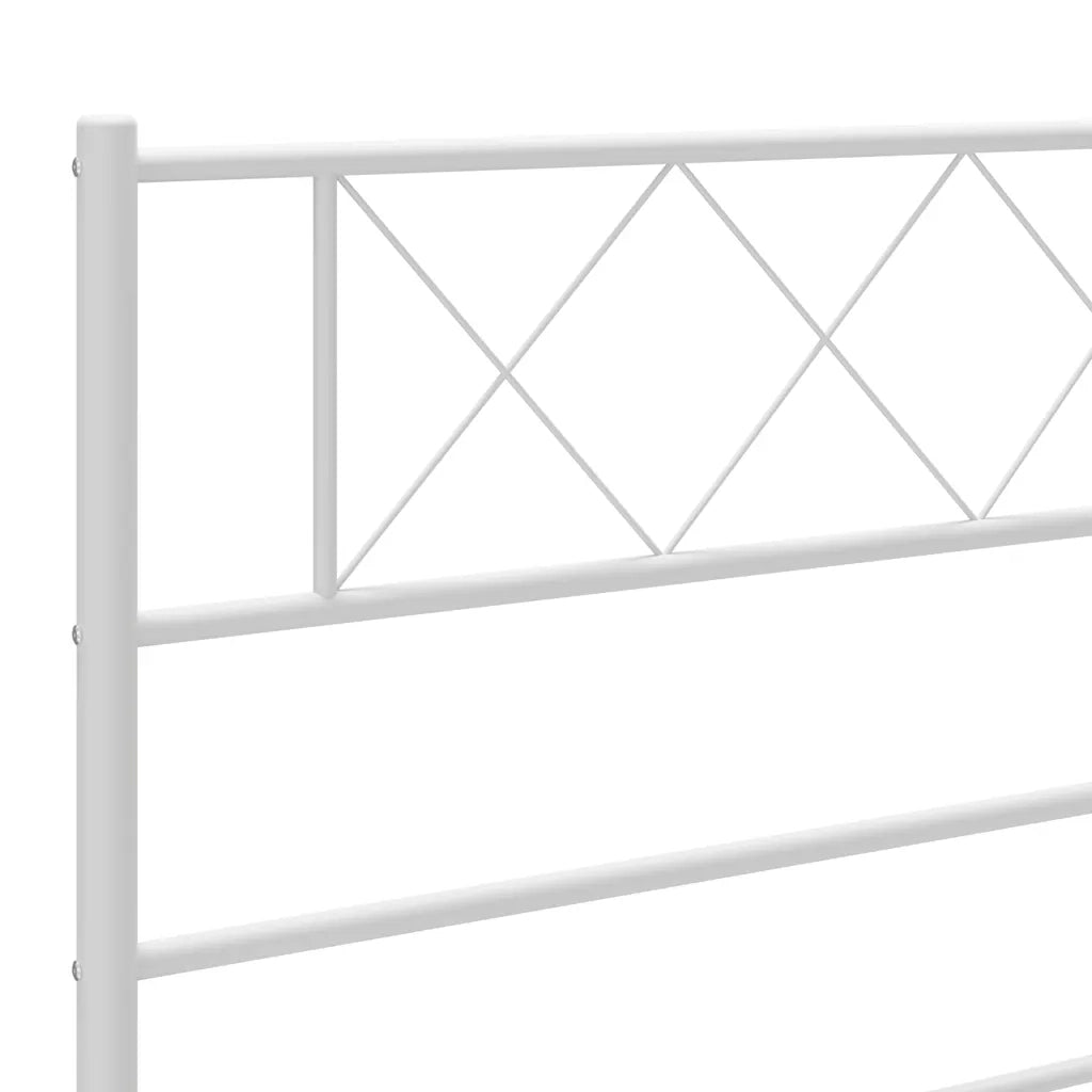 Giroletto con Testiera Metallo Bianco 100x190 cm 372320