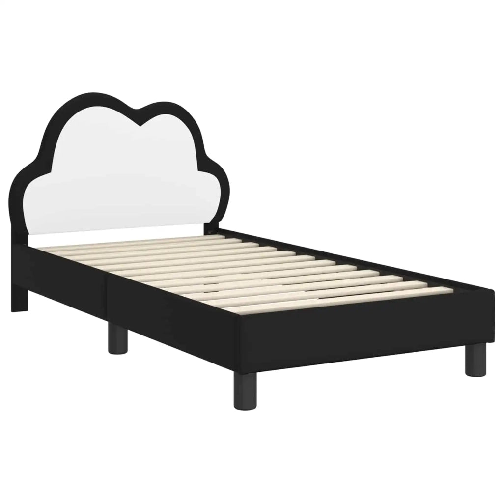 Struttura letto bambini con testata-Giroletto per bambini Nero 80 x 160 cm PU