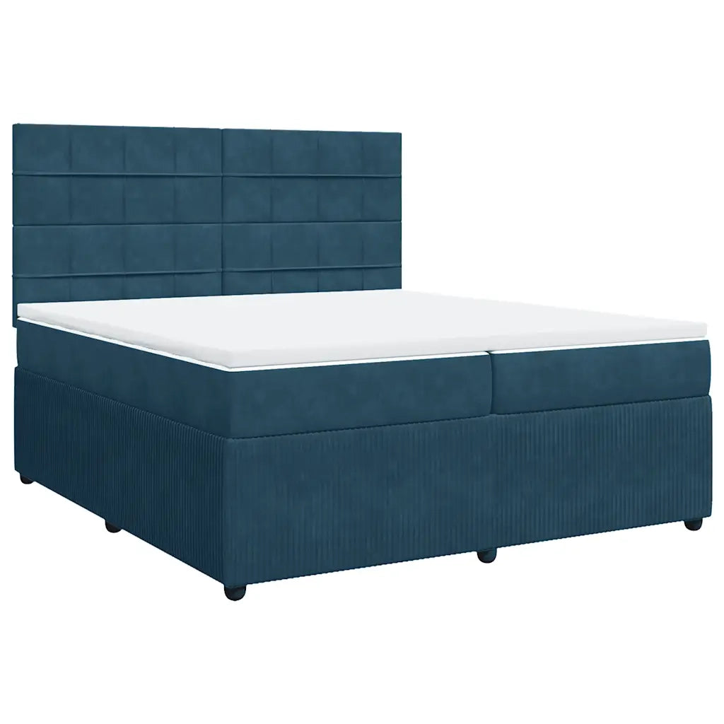 Giroletto a Molle con Materasso Blu 200x200 cm in Velluto 3294734