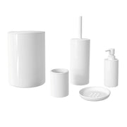 Set accessori bagno 5 pezzi ABS bianco – Serie Ruby
