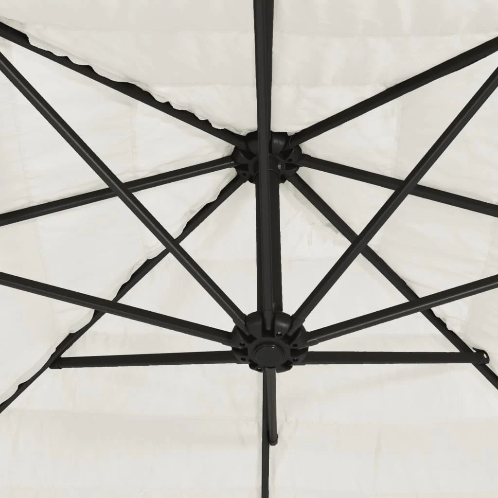 Ombrellone da giardino quadrato con palo in acciaio 223 x 223 x 213 cm protezione UV uso esterno finitura bianca 02_0056395