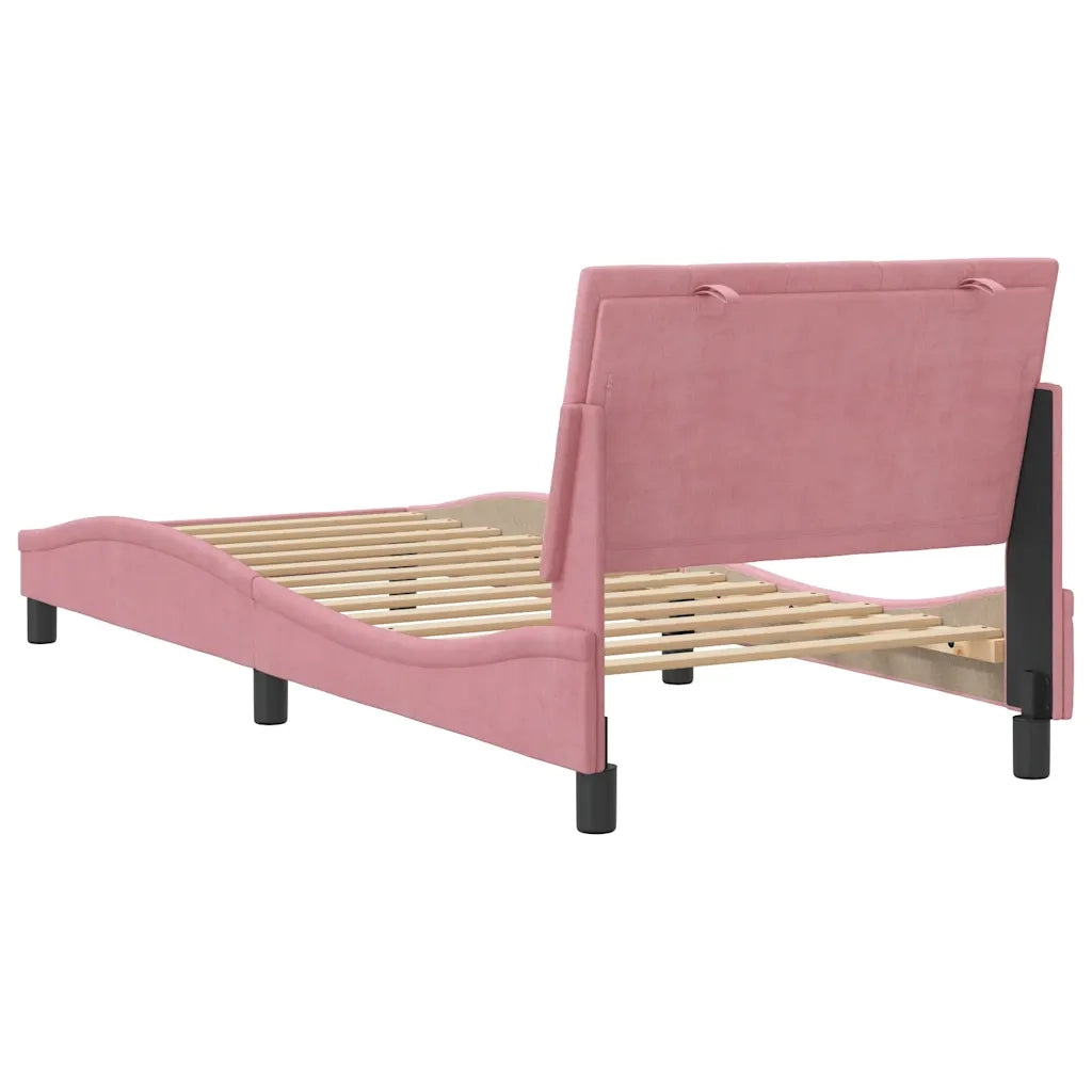 Giroletto senza Materasso Hanko Rosa 90x200 cm in Velluto