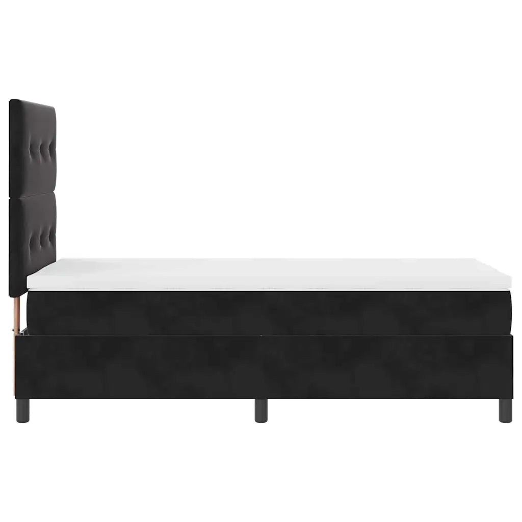 Letto a molle con materasso Nero 90 x 200 cm Velluto 3339808